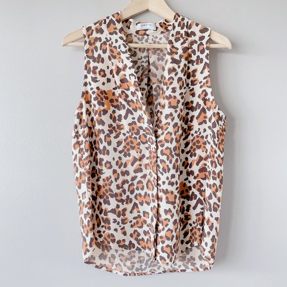 Babaton Artizia Akira Blouse LIKE NEW animal print women's shirts small - Picture 5 of 17